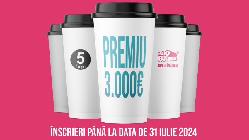 O nouă ediție a concursului „Pune-ți semnătura pe 1.000.000 de pahare 5 to go“ a demarat în luna iulie. Premiul: 3.000 de euro