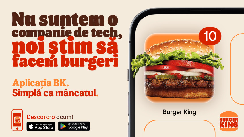 Aplicația mobilă Burger King este disponibilă acum și în România