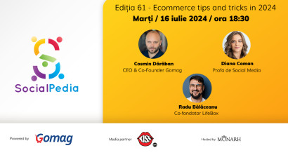 SocialPedia 61:&nbsp;Totul despre eCommerce &icirc;n 2024 cu Cosmin Dărăban, Diana Coman și Radu Bălăceanu
