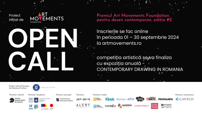 Sesiunea de înscriere la Premiul Art Movements Foundation pentru Desen Contemporan, ediția a II-a este deschisă în perioada 1 – 30 septembrie 2024