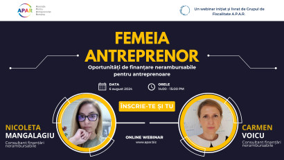 Webinar gratuit pe Zoom: &bdquo;Femeia Antreprenor - Oportunități de finanțare nerambursabile pentru antreprenoare&rdquo;