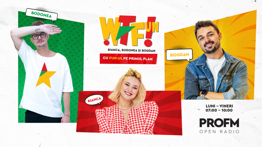 WTFun revine din 2 septembrie la PRO FM, cu Bianca, Bodonea și Bogdan