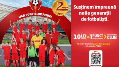 PENNY Rom&acirc;nia lansează a doua ediție a programului Liga Punctelor PENNY, dedicat cluburilor sportive de copii, juniori și tineret