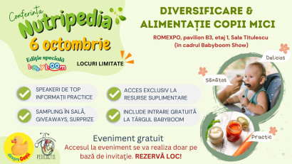 Prima ediție hibrid a Conferinței Nutripedia a reunit părinții pasionați de alimentația sănătoasă a celor mici &icirc;n cadrul t&acirc;rgului BabyBoom și &icirc;n online