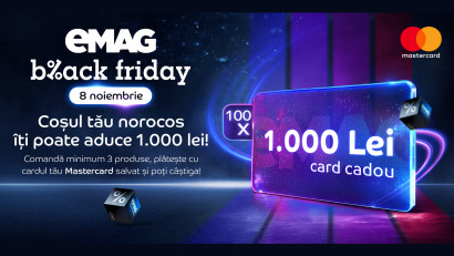 De Black Friday, Mastercard și eMAG oferă vouchere&nbsp;&icirc;n valoare totală de 100.000 lei