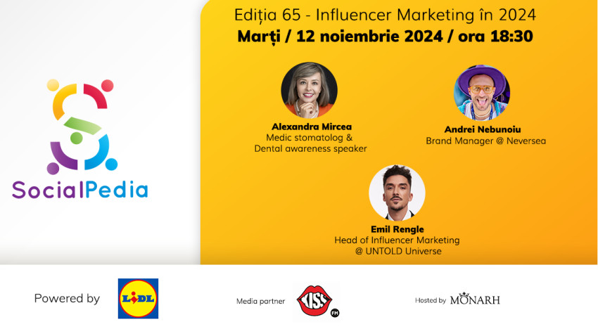 SocialPedia 65: Totul despre Influencer Marketing în 2024 cu Dr. Alexandra Mircea, Andrei Nebunoiu și Emil Rengle