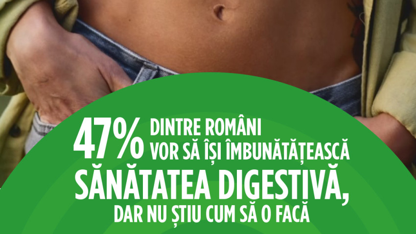 47% dintre români își doresc o sănătate digestivă mai bună, dar nu știu cum să o obțină