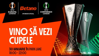 Un moment de neuitat pentru fanii fotbalului: Betano aduce trofeele UEFA Europa League și UEFA Conference League la București