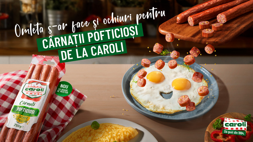 Caroli Foods Group consolidează portofoliul de produse de sub brandul Caroli și lansează Cârnații Pofticioși cu boabe de muștar