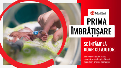 Organizația Salvați Copiii marchează 35 de ani în România prin lansarea programului Prima îmbrățișare, o investiție de 4,42 milioane euro care va susține reducerea mortalității infantile la nivelul mediei europene