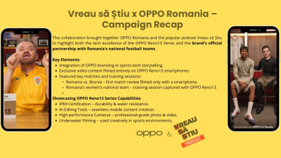 OPPO x Vreau Sa Stiu - &bdquo;From locker rooms to match day moments &ndash; all captured through the lens of Reno13&rdquo;