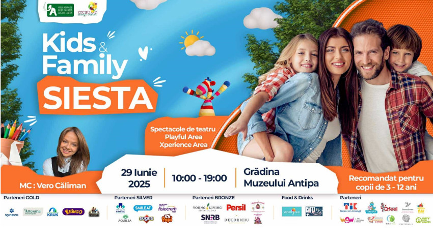 Kids & Family Siesta 2025, editia a 3-a, revine. Reîncarcă vara cu joacă, ateliere și relaxare la Muzeul Antipa, pe 29 iunie