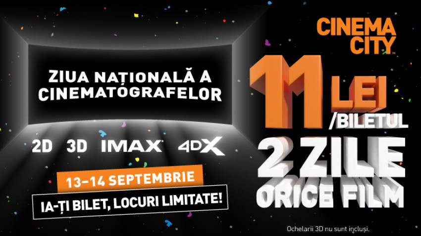 Tu ce faci weekendul acesta? Sute de mii de oameni sunt asteptati la Ziua Nationala a Cinematografelor cu filme mari la preturi mici