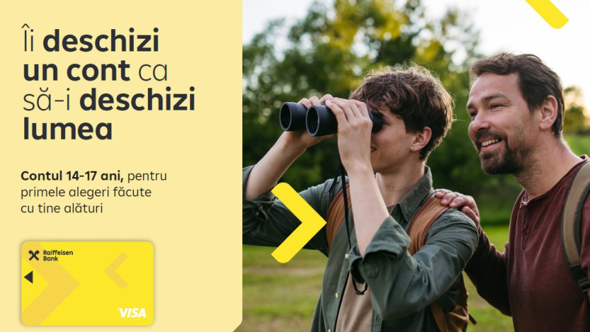 Raiffeisen Bank lansează contul destinat adolescenților, primul pas spre independența financiară
