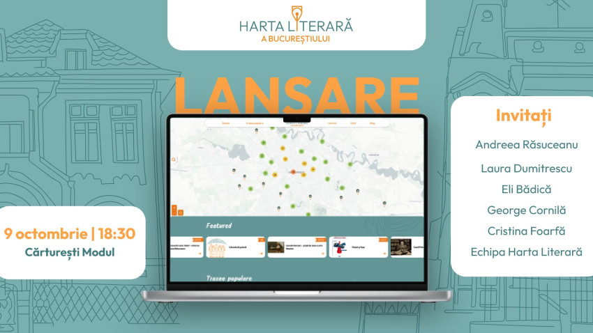 Se lansează Harta Literară, proiectul care pune cărțile pe harta interactivă a orașului