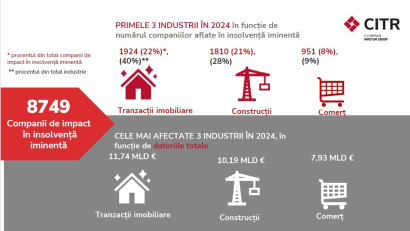CITR: Profitul companiilor mari stagnează, datoriile cresc cu 11 miliarde de euro. Peste 40% dintre companiile de impact sunt deja în dificultate
