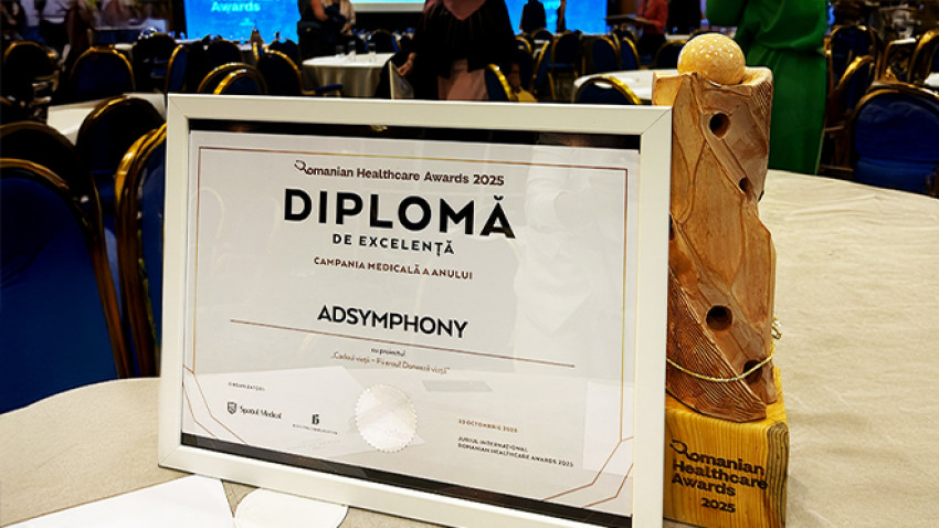 Campania "Cadoul vieții", realizată de AdSymphony pentru Agenția Națională de Transplant și susținută de Novaintermed, a câștigat trofeul "Campania medicală a anului" la Romanian Healthcare Awards 2025