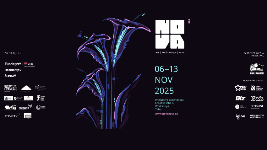 A 5-a ediție a festivalului NOVA aduce la București artiști și cercetători cu viziuni inovatoare din 9 țări 