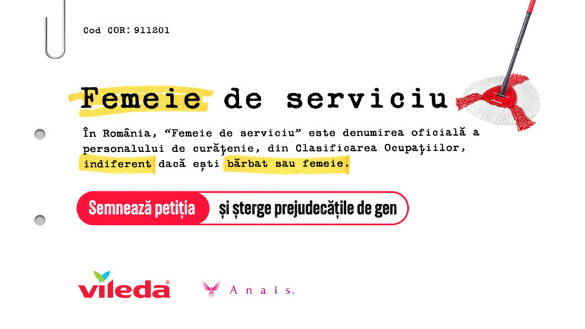 Ogilvy România lansează „911201”, o campanie pentru VILEDA, alături de Asociația ANAIS