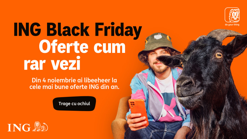 ING dă startul Black Friday 2025: oferte pentru credite, rate extinse la cumpărături, abonamente Disney+ și lansarea Amazon în ING Bazar