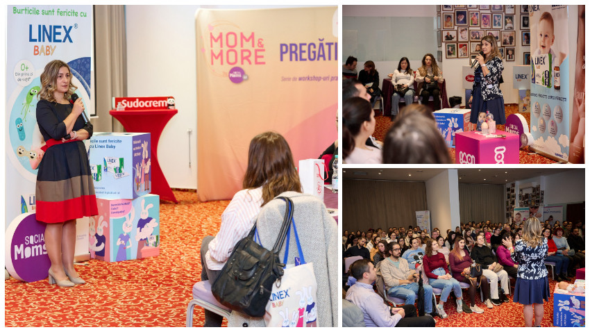 Peste 300 de viitori părinți din comunitatea Social Moms au participat la cele trei workshopuri Mom&More: Pregătiți pentru bebeluș