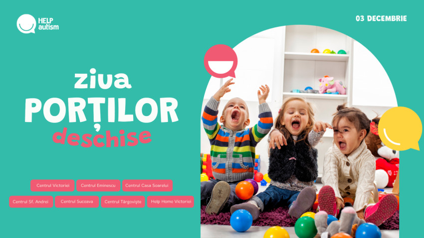 Help Autism marchează Ziua Internațională a Persoanelor cu Dizabilități prin organizarea Zilei Porților Deschise în toate Centrele Help Autism