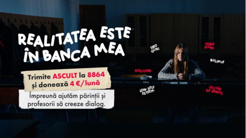 „În banca mea”, inițiativa semnată de Romanian Angel Appeal și Waio Studio, îi cheamă pe adulți să privească lumea prin ochii adolescenților și să dea startul dialogului empatic