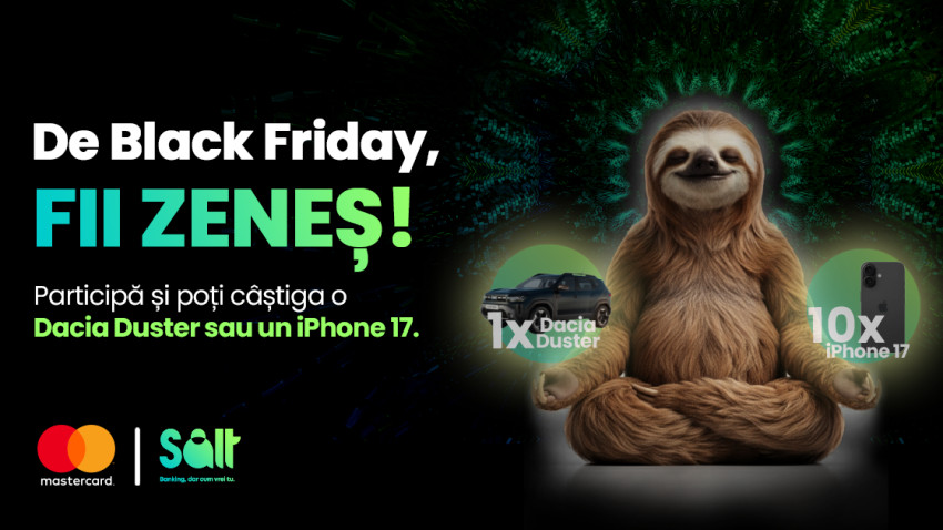 Salt Bank și Mastercard schimbă ritmul de Black Friday: 8 oferte și 11 premii pentru cei care aleg să fie zen