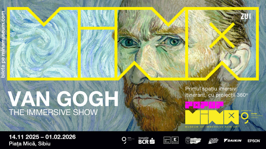 Van Gogh în premieră la Sibiu. MINA Pop-Up ajunge la Sibiu cu șase spectacole imersive, din 14 noiembrie
