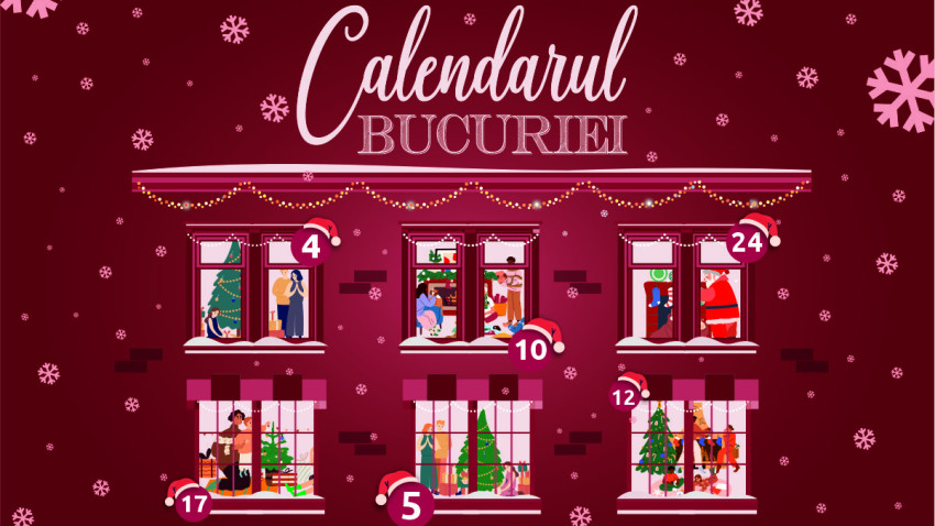 Calendarul Bucuriei vine la Centrul Comercial Auchan Titan, cu daruri zilnice, numai bune de pus sub brad