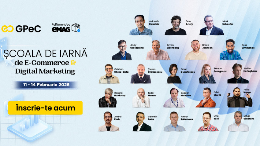 Școala de Iarnă GPeC 11-14 februarie: 16 sesiuni de Cursuri de E-Commerce & Digital Marketing cu 7 speakeri internaționali și 15+ specialiști locali