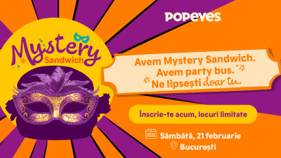 Popeyes aduce Mardi Gras &icirc;n Rom&acirc;nia: un Mystery Sandwich &icirc;n ediție limitată și un Party Bus care a adus căldura din New Orleans la București