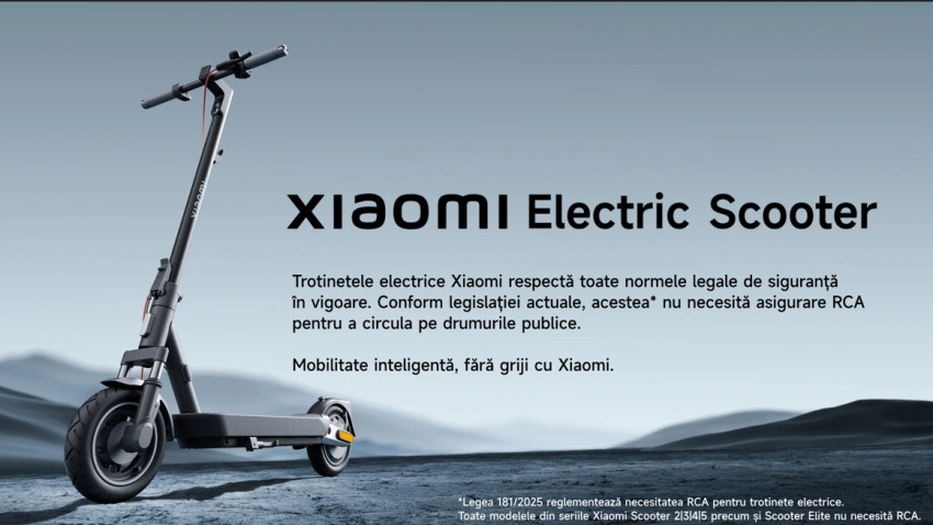 Toate modelele de trotinete electrice Xiaomi de pe piața din România se încadrează în categoria exceptată de la obligația de asigurare RCA