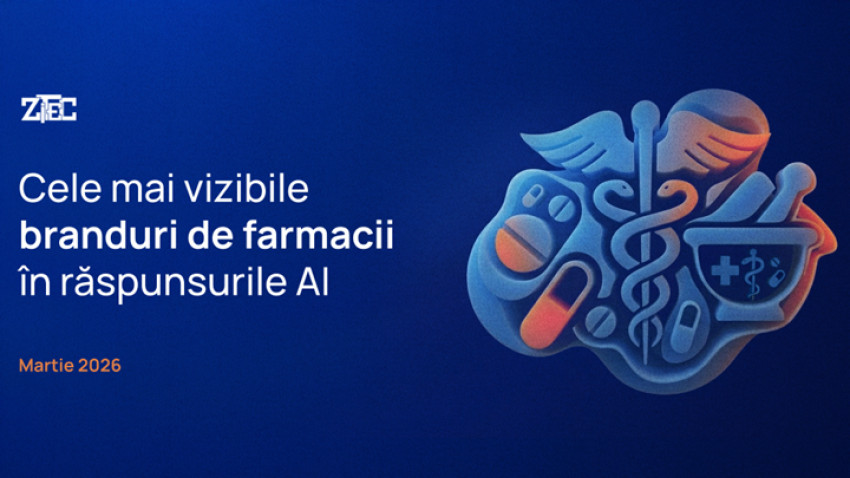 Cele mai vizibile farmacii în răspunsurile AI în luna Martie 2026 | By Zitec