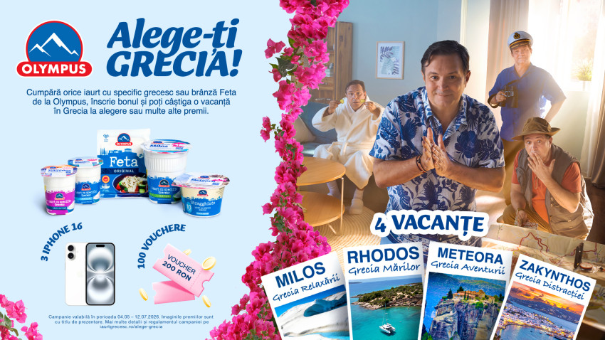Oxygen semnează „Alege-ți Grecia!”, campania Olympus care oferă românilor vacanța pe care și-o doresc cu adevărat