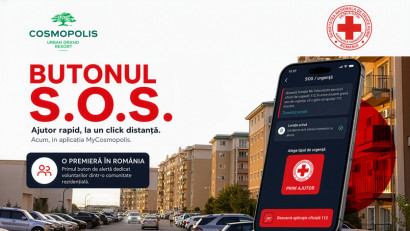 Premieră națională: sediu și punct de prim-ajutor Crucea Roșie deschis &icirc;n complexul Cosmopolis, cu o bază de voluntari din comunitate. Rezidenții pot apela la servicii de intervenție rapidă prin aplicația digitală a Complexului
