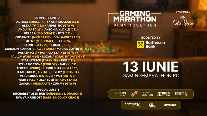 Sâmbătă, Gaming Marathon pune în prim-plan relația dintre părinți și copii prin jocurile video
