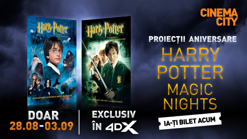 Cinema City invită fanii înapoi la Hogwarts, într-un maraton magic 4DX, între 28 august – 3 septembrie