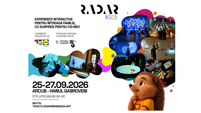 RADAR KIDS 2026 aduce la București peste 14 instalații interactive, ateliere de robotică și creație pentru copii