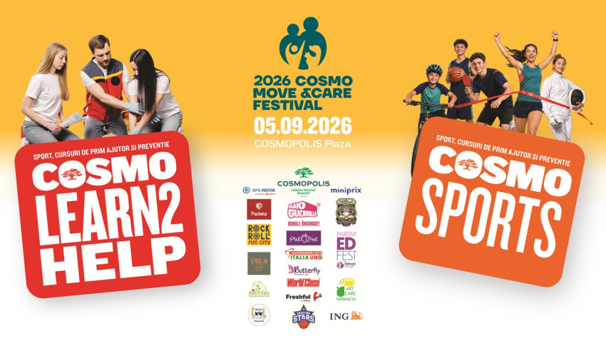 Festival gratuit în Cosmopolis pentru copii și familiile lor. Sport, cursuri de prim ajutor gratuite, distracție și expoziție a instituțiilor militare și protecție la Cosmopolis Move&Care Festival