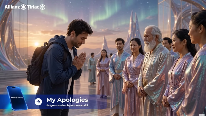 Allianz-Țiriac câștigă Google CEE Veo Challenge, una dintre cele mai importante inițiative dedicate publicității realizate cu inteligență artificială, cu un concept creativ pentru asigurarea My Apologies