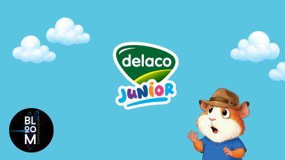 Bloom Communication semnează rebrandingul Delaco Junior. Un porcușor de Guineea, multe povești și o identitate construită pentru joacă