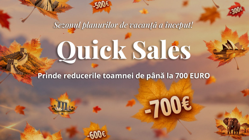 Peste 60 de vacanțe cu reduceri de până la 700 de euro în noua campanie Quick Sales organizată de Eturia