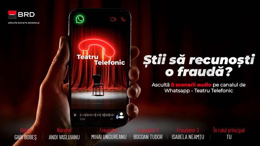 KUBIS și BRD lansează „Teatru Telefonic”, o inițiativă de educație antifraudă despre rolurile jucate de fraudatori și emoțiile pe care le exploatează