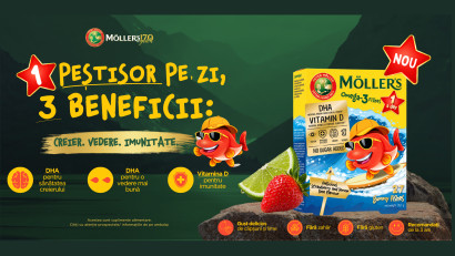 M&ouml;ller&rsquo;s lansează ONE Căpșuni și lime: Omega-3 natural, &icirc;ntr-un singur jeleu pe zi
