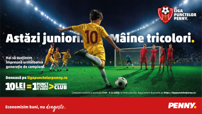 Peste 1,1 milioane de euro &icirc;n echipamente sportive pentru copiii din fotbalul rom&acirc;nesc, prin Liga Punctelor PENNY 2026